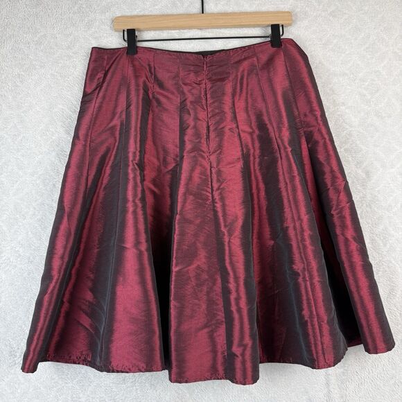 Y2K Midi Skirt 12 Burgundy Black Iridescent Whimsigoth Witchy Vamp Dark Romantic - Picture 5 of 12